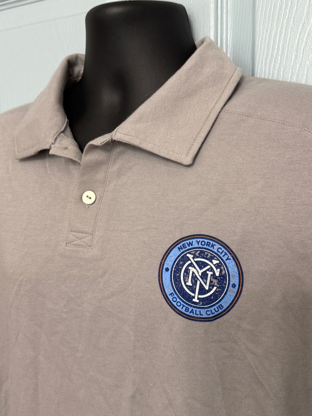 Adidas Gray New York City Football Club Polo Shirt Large MLS soccer NWT Chest‎